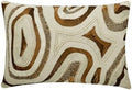 The HomeCentric Ivory & Gold Pack of 2, Silk Beaded & Agate Oblong Pillow by TheHomeCentric