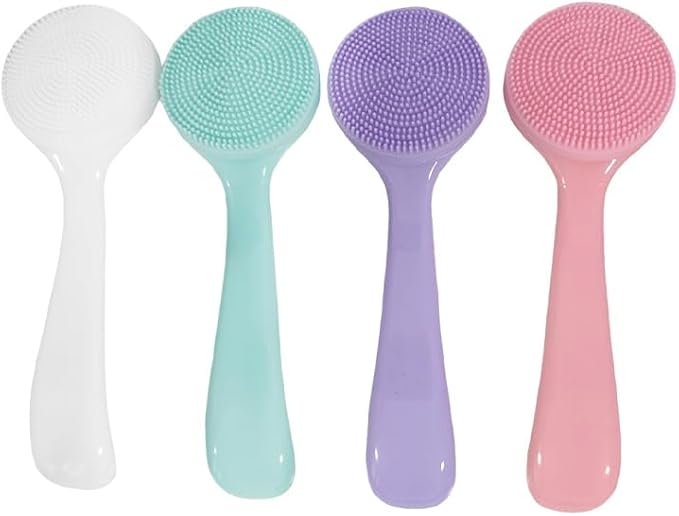 4 Pcs Silicone Facial Cleansing Brush, Manual Face Scrubber by Ainiveiya