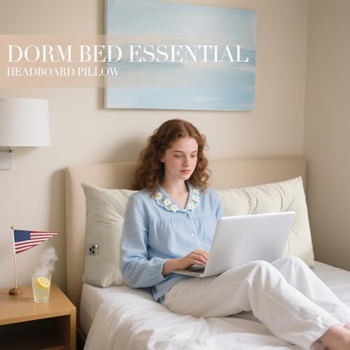 Wedge Headboard Pillow Twin XL, College Dorm Essentials Bed Reading - Image 3