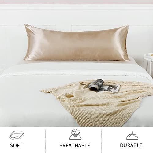 Satin Body Pillow Cover, 20x54 Inches Pillow Case Set of 1 - Image 3