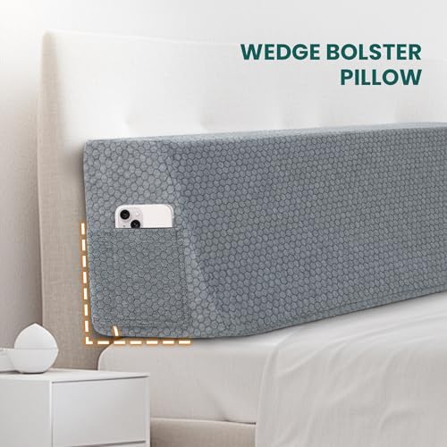 Wedge Bolster Pillow Reading & Gaming Pillow Headboard Wedge Pillow - Image 3