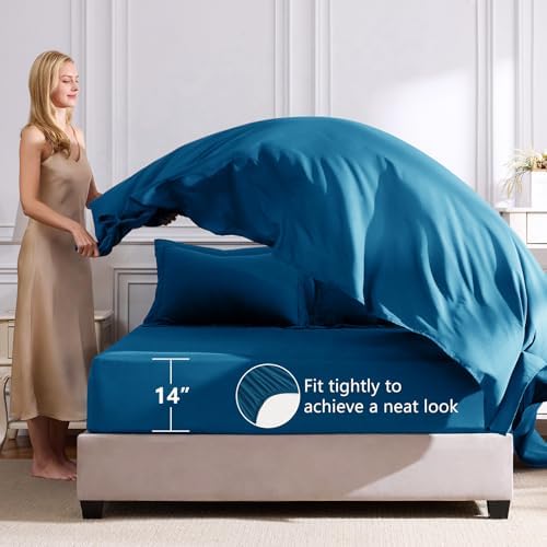 CozyLux King Comforter Set 102"x90" Teal - Image 5