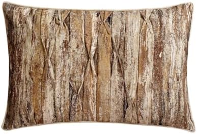 The HomeCentric Decorative Gold & Brown 12"x16" Lumbar Pillow Cover, Silk by TheHomeCentric