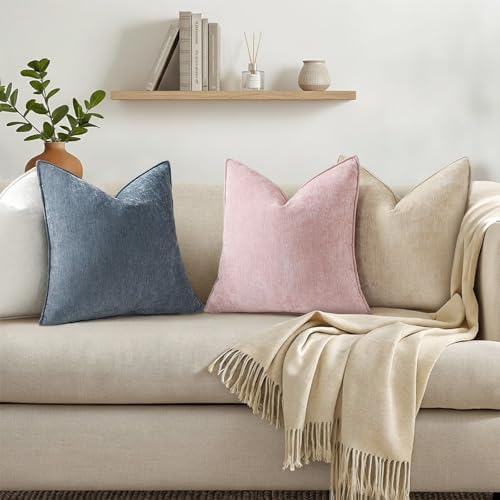 decorUhome Chenille Dark Grey Velvet Throw Pillow Covers 12x20 Set of 2 - Image 6