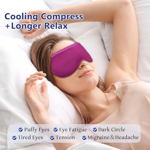 Cooling Eye Mask for Sleeping Silk Migraine Headache Relief Gel Mask Cold - Image 2
