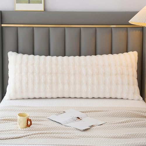 JAUXIO Fluffy Faux Fur Body Pillow Cover, Luxury Bubble Waffle Carved Plush - Image 2
