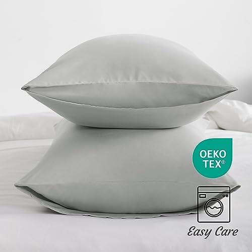 NTBAY Standard Microfiber Pillowcases, Light Grey - Image 5