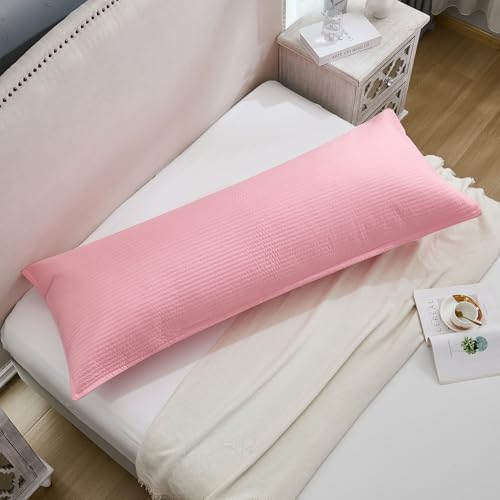 Quilted Body Pillow Cover, Striped Long Size 21"x54" Body Pillowcase 1PC Soft - Image 3