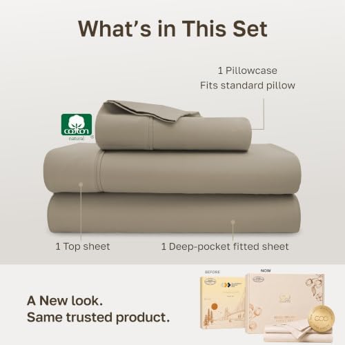 California Design Den Soft 100% Cotton Sateen Twin Sheets - Image 3