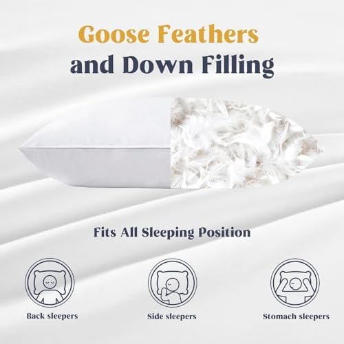 puredown® Goose Feathers and Down White Pillows - Image 2