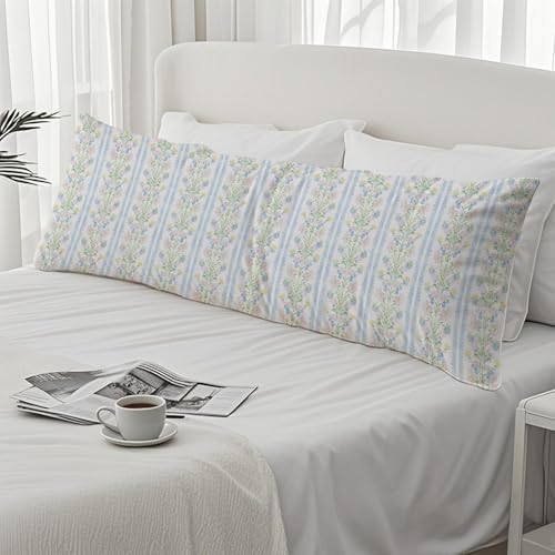 Coquette Preppy Floral 20x54 Body Pillow Cover, Girly Room Decor Aesthetic - Image 4