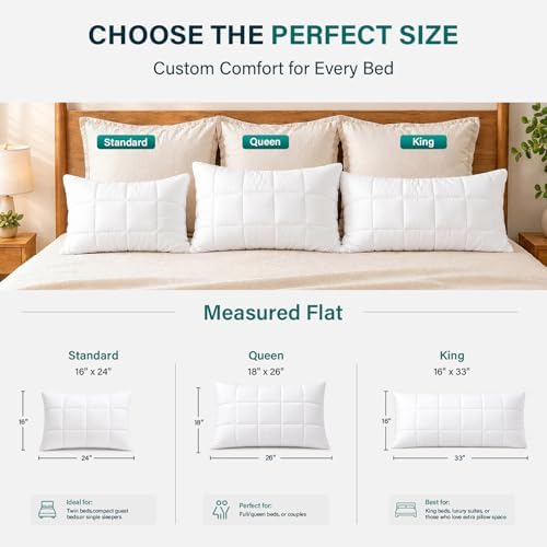 Nuzzle Pillow King Size Adjustable Neck Pillows, Soft Luxury Hotel Feel - Image 5