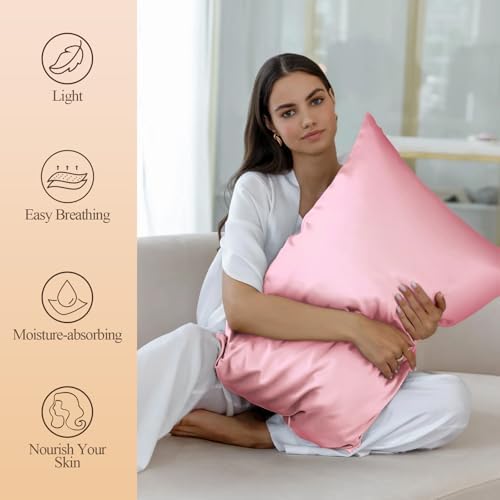 Silk Like Satin Pillowcase Standard Size, 2 Pack, 20x26 Inches - Image 2