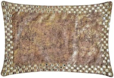The HomeCentric Decorative Oblong Pillow Cover Gold, Crystal Embroidery Cushion by TheHomeCentric