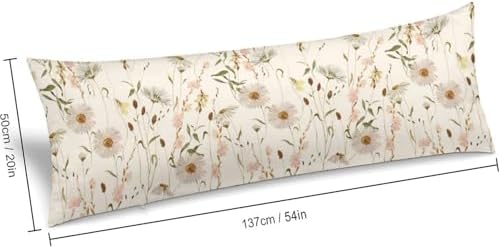 Sage Green Floral Body Pillow Cover Pillowcase - Image 2