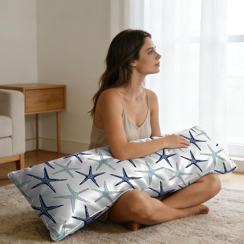 Navy Blue Body Pillow Cover, Cooling Pillow Cases Cover, Starfish Body Pillow - Image 6