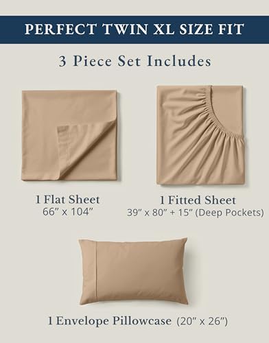 LANE LINEN Twin XL Bed Sheets 100% Organic Cotton Percale Cooling - Image 4