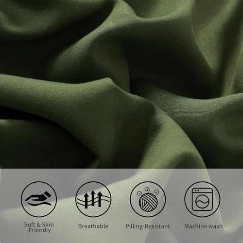King Pillow Cases, 2 Pack, 20x36 in, Microfiber, Olive Green - Image 5