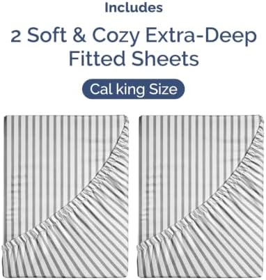 CGK Linens 2 Pack Extra Deep Cal King Fitted Sheets - Image 4