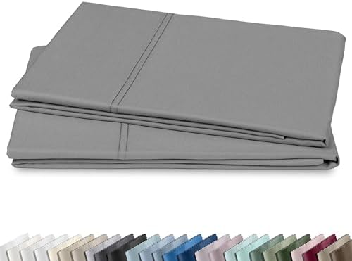 California Design Den 600 TC Set of 2 Pillowcases Queen, Mist Grey by CaliforniaDesignDen