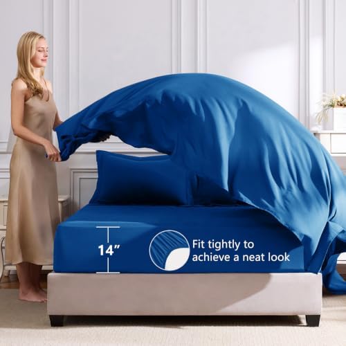 CozyLux Queen Comforter Set 88"x88" Classic Blue - Image 5