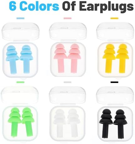6 Pair Silicone Earplugs, Soft Reusable Noise Cancelling Silicone Ear Plugs - Image 4