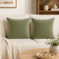 JoraLion Chenille Lumbar Pillow Covers 18x18 inch Olive Sage Green by JoraLion