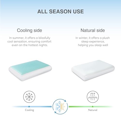 EGOHOME Cooling Gel Memory Foam Pillow, Reversible Design, Neck Support - Image 4