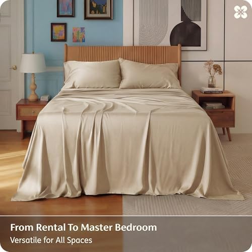 Bedsure PureWoven 100% Rayon Derived from Bamboo, Queen Sheets, 4 Pieces - Image 5