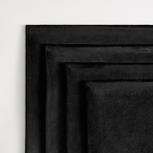GIGIZAZA Pack of 4 Black Decorative Velvet Pillow Covers 18x18 - Image 3
