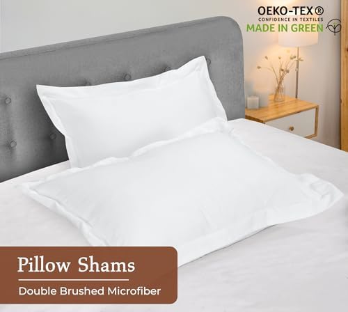 Royale Linens Microfiber Euro Size Pillow Shams Set of 2 - Image 3