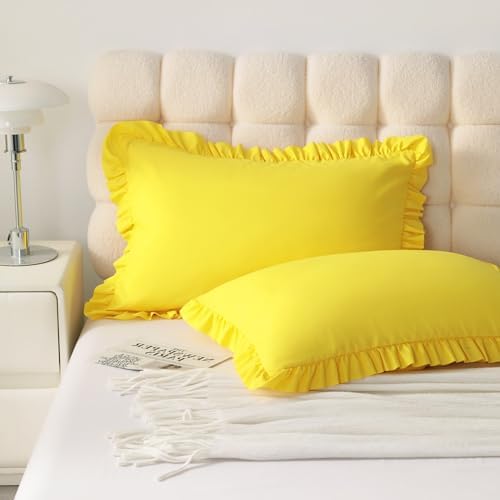 Ruffled Standard Pillow Shams, 2 Pack, 20x26 Inches - Image 2