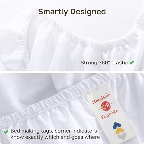 Pack of 2 Soft Natural 100% Cotton Sateen Twin Size Fitted Sheet - Image 6