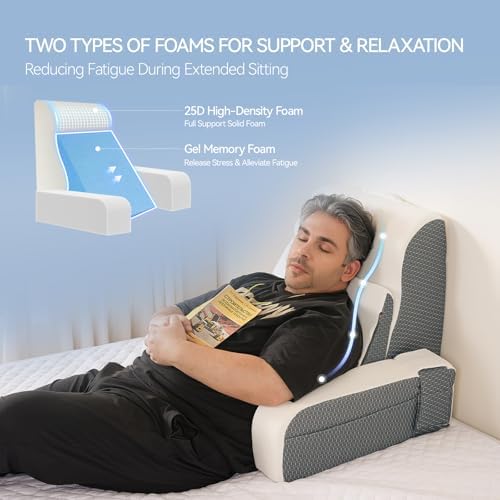 Kayfia Reading Pillow, Gel Memory Foam Back Rest Pillow - Image 3