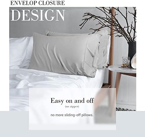 WishSmile Cooling King Pillowcases Set of 2 Breathable Cool Silky Soft Rayon - Image 5