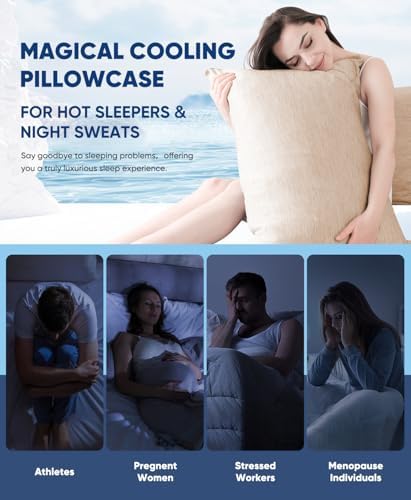 LUXEAR Cooling Pillow Cases for Hot Sleepers, Queen Size - Image 6