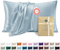 Bedsure Satin Pillowcases Standard Set of 2, Silky Pillow Cases, Stone Blue by BEDSURE