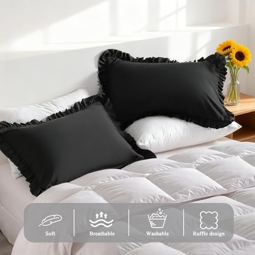 Ruffled Queen Pillow Shams, 2 Pack, 20x30 Inches - Image 4