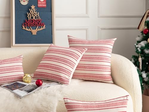 Cethom Christmas Valentines Pillow Covers, Boho Textured Red Pillow Case - Image 6