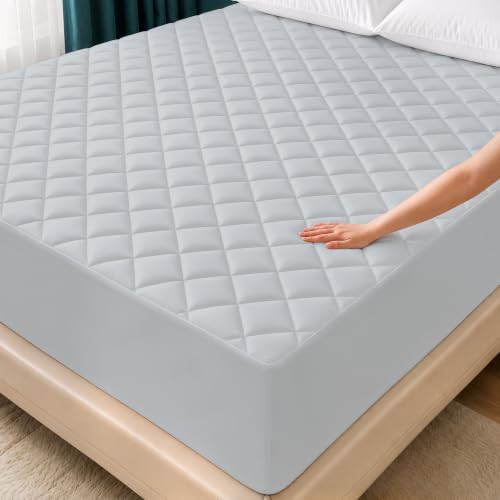 Twin Mattress Pad, Quilted Mattress Protector Topper fits 16" Deep Pocket by UTOPIABEDDING