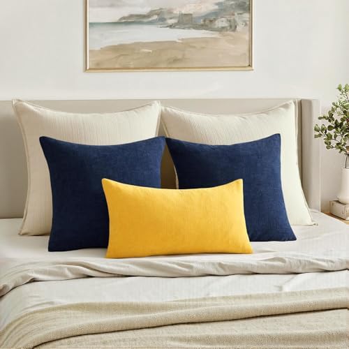 MIULEE Yellow Chenille Couch Throw Pillow Covers - Image 4