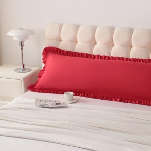 Ruffled Body Pillow Shams, 1 Pack, 20x54 Inches by Aerlomi
