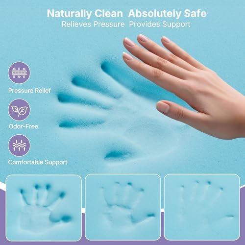 5 Inch Dual Layer Memory Foam Mattress Topper Full Size, Soft Dorm Bed Topper - Image 3