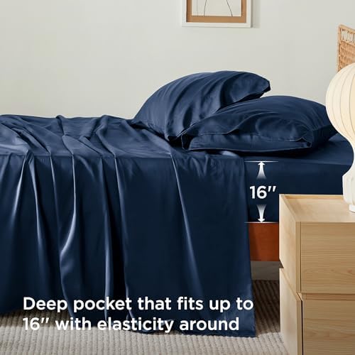 Bedsure PureWoven 100% Rayon Derived from Bamboo, Twin Bed Sheets, 3 Pieces - Image 3