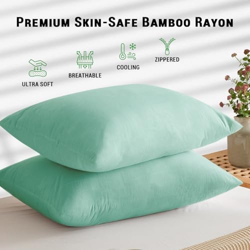 Gogreen Bamboo Rayon Waterproof Pillow Protector, Breathable Pillow Cover - Image 2