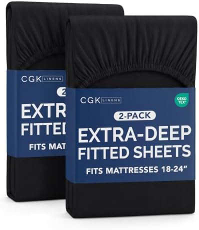 CGK Linens 2 Pack Extra Deep Full Fitted Sheets by CGKUnlimited