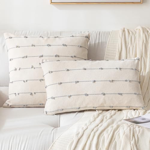 YEENAASY Boho Throw Pillow Covers 12x20 Set of 2 Farmhouse Pillow Cases - Image 2