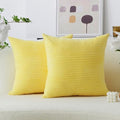 Home Brilliant Yellow Pillow Covers Large Square Striped Corduroy Decor 2 Packs by HomeBrilliant