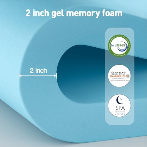 Dual Layer 3 Inch Memory Foam Mattress Topper Queen Size, 2 Inch Gel Memory - Image 4