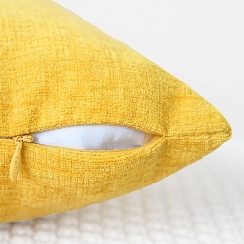 CaliTime Decorative Throw Pillow Covers 20 X 12 Inches Mustard Yellow - Image 3